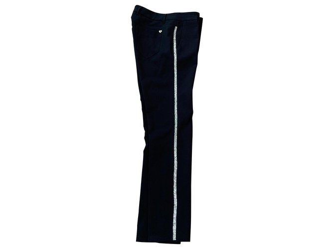 Autre Marque Pantalon marine avec liserai argenté sur le côté extérieur des jambes Dark blue Polyester Elastane  ref.141294