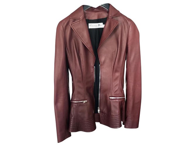Dior Jackets Dark red Leather  ref.141376