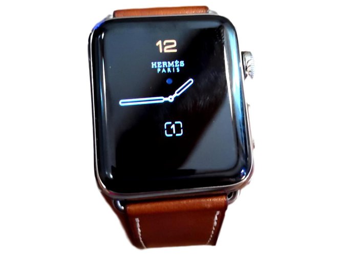 Hermès Apple Watch Série 2 Silber Stahl  ref.147463
