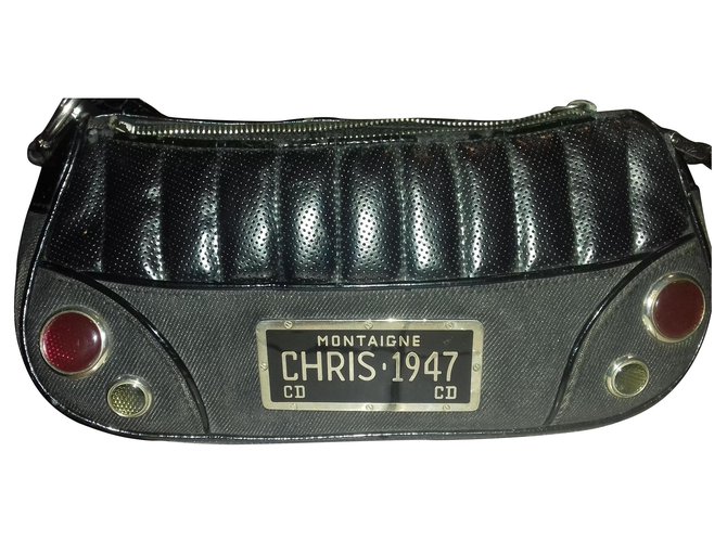 Christian Dior Montaigne cadillac Black Leather  ref.141402