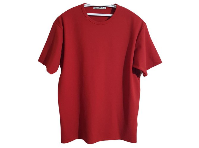 Acne Camisetas Roja Viscosa Nylon  ref.141406
