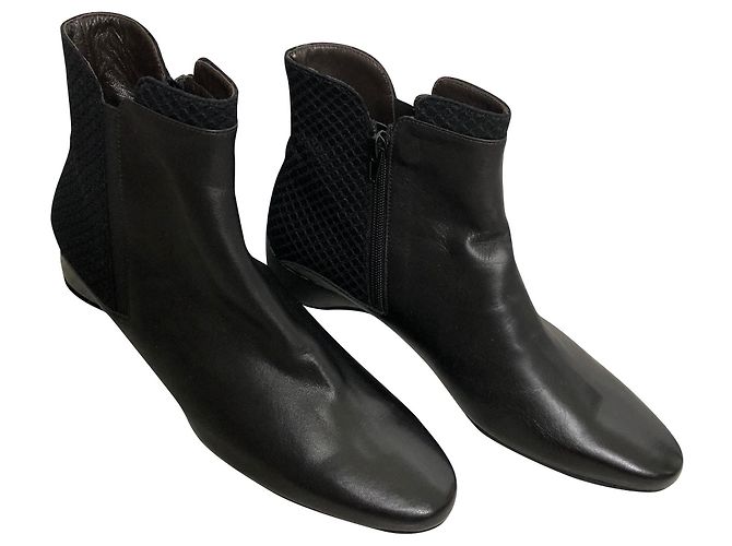 Autre Marque Botines Brunate de cuero negro