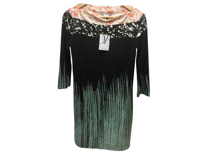 Diane Von Furstenberg Ruri Rockscape Seidenkleid schwarz