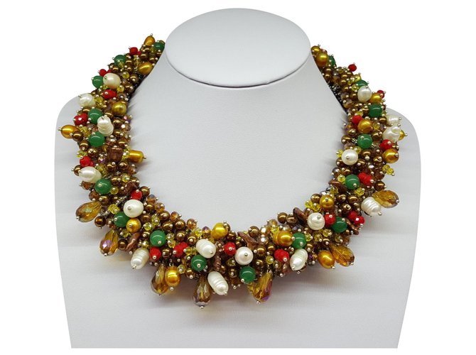 Autre Marque collana di perle Multicolore  ref.141452