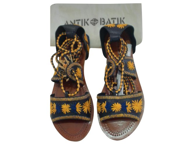 Antik Batik Sandalen Mehrfarben Lammfell  ref.141455