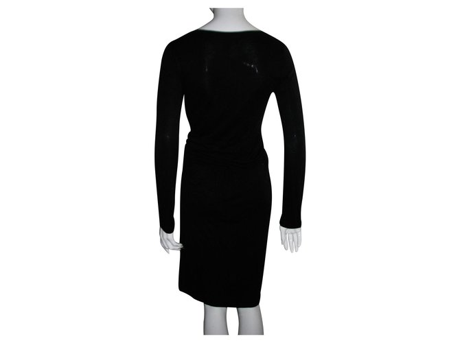 Marc Cain Black dress with draping Cotton Lyocell  ref.141458