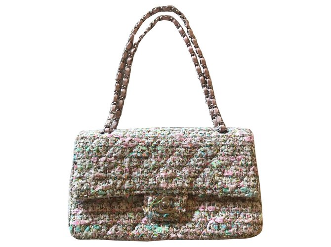 Timeless Chanel Clássico intemporal Rosa Tweed  ref.141493