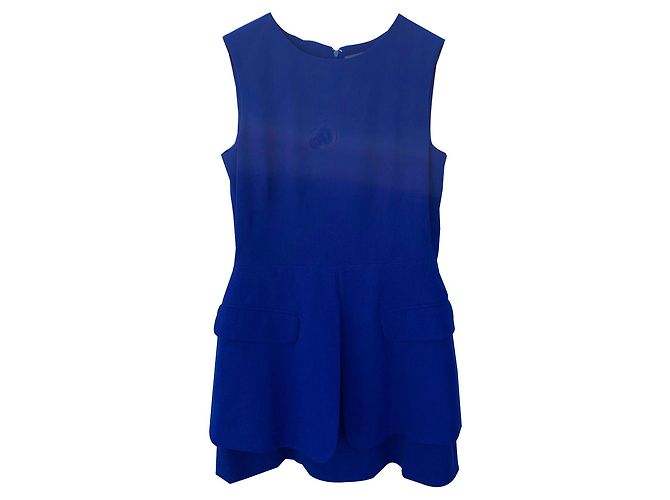Abito Alexander McQueen in lana e seta blu