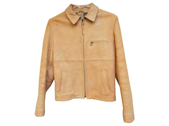 Dolce & Gabbana leather jacket Caramel  ref.141502