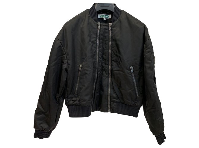 Kenzo Black padded bomber jacket Nylon  ref.141508