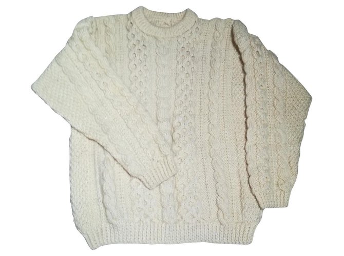 Autre Marque Irish sweater Cream Wool  ref.141526