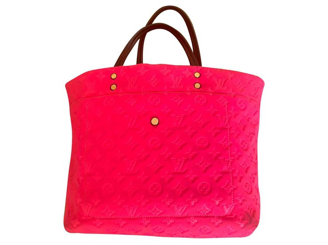 Louis Vuitton, Bags, Neverfull Bag Scuba Limited Gm Lv415a Hot Pink Neoprene  Tote