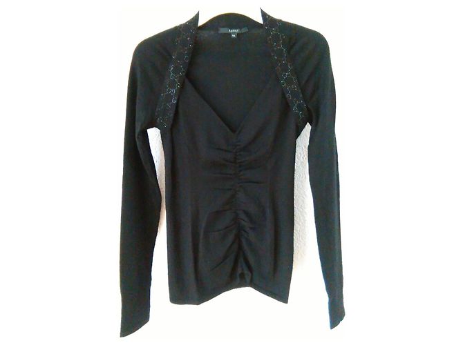 Jersey de punto de cachemir con cuello en V GUCCI Negro