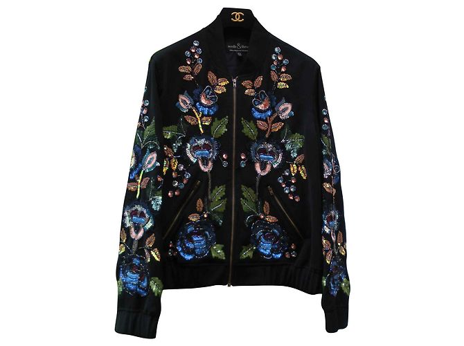 Autre Marque Giacca Sublime Bombers ricamata con strass multicolori Multicolore