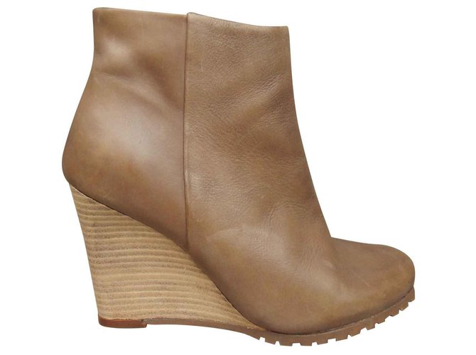 Wedge boots Atelier Voisin mint condition Beige Leather  ref.141598