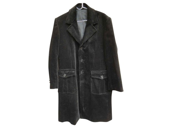 manteau Paul & Joe dégriffé taille L en velours côtelé Coton Noir  ref.141605