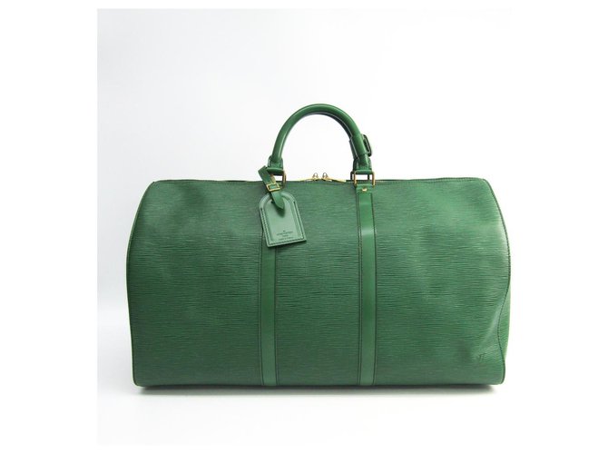Louis Vuitton Green Epi Keepall 55 Verde Pelle  ref.141612