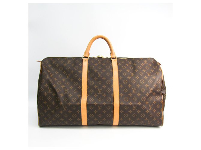 Louis Vuitton Brown Monogram Keepall Womens Leather Cloth  ref.141624