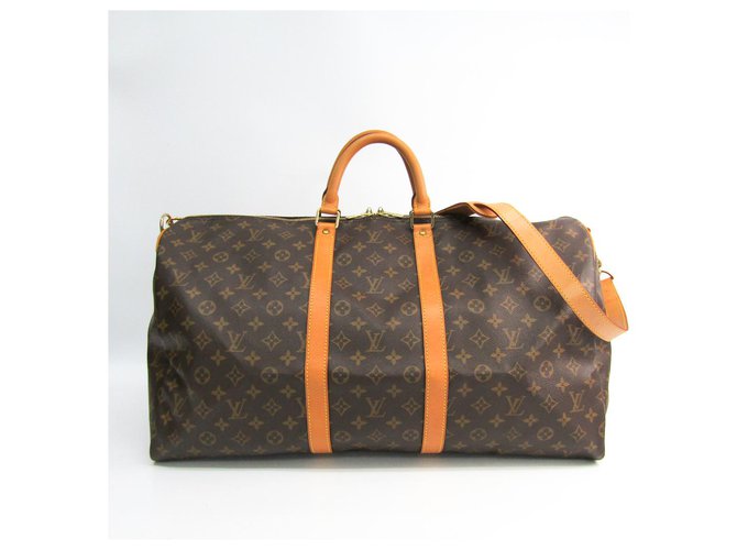 Louis Vuitton Brown Monogram Keepall Bandouliere Womens Leather Cloth  ref.141625