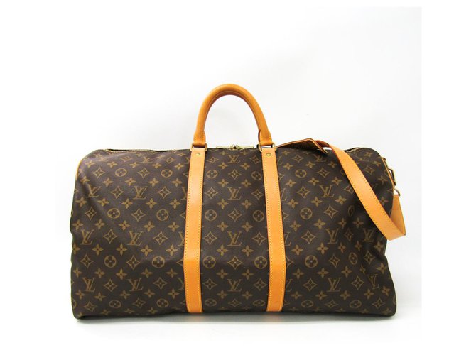 Louis Vuitton Brown Monogram Keepall Bandouliere Womens Leather Cloth  ref.141630