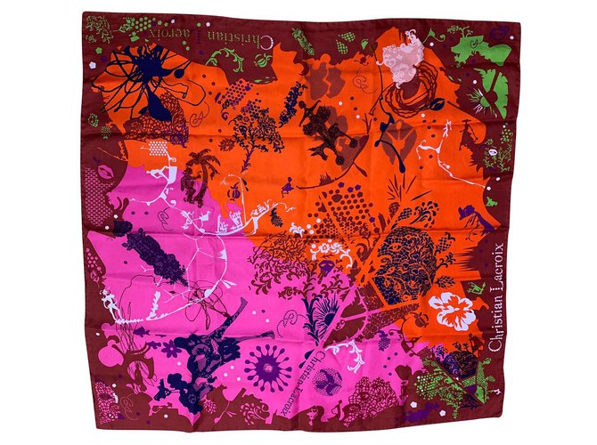 Christian Lacroix scarf Red Silk  ref.141697
