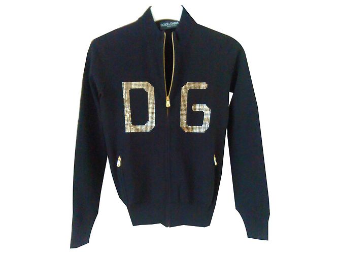DOLCE & GABBANA Cardigan mit DG Patch Schwarz 