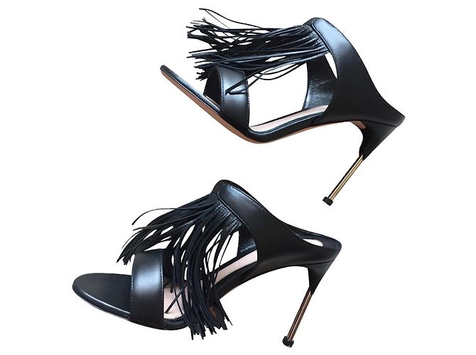 Alexander McQueen 90mm Muli Hill Nero