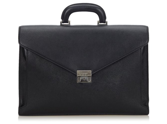 Burberry Black Leather Briefcase  ref.141774