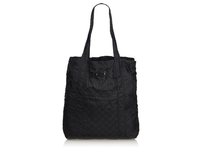 Gucci Black GG Teddy Bear Folding Tote Bag Nylon Cloth  ref.141815