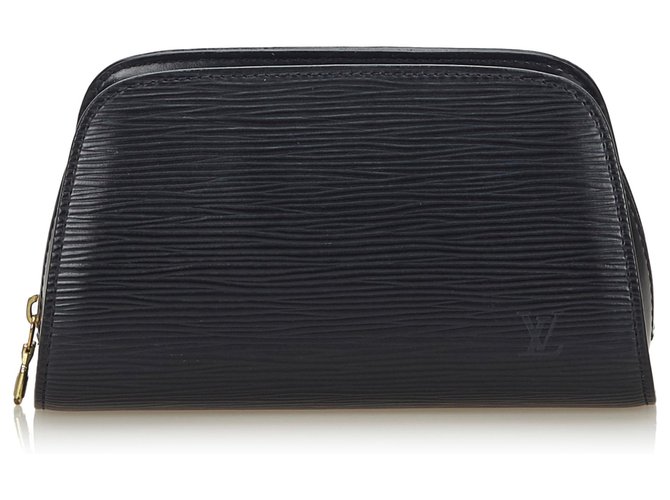 Louis Vuitton Black Epi Dauphine Schwarz Leder  ref.141837