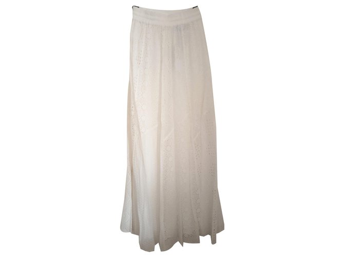 Zara Skirts White Cotton Viscose  ref.141848
