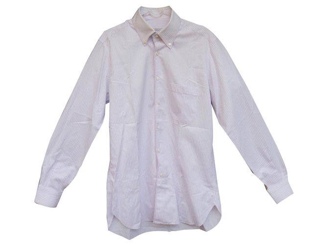 Autre Marque chemise Zilli taille 42 état impeccable Coton Blanc Violet  ref.141849