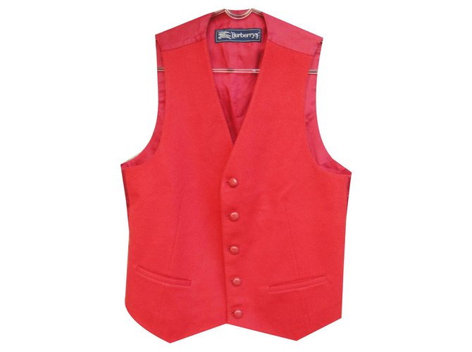 red Burberry waistcoat vintage size S perfect condition Wool  -  Joli Closet