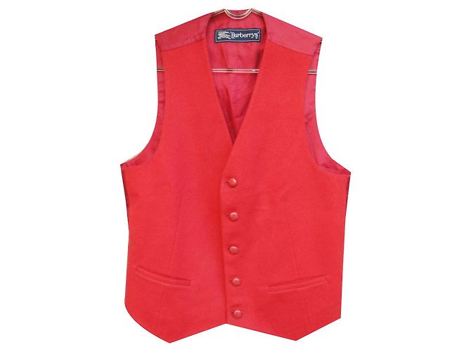 rote Burberry Vintage Weste Größe S einwandfreiem Zustand