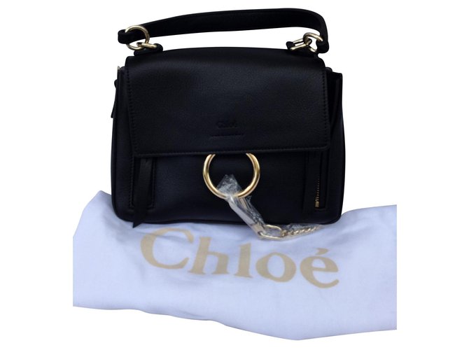 CHLOE Faye Day Mixed Flap Leather Medium Shoulder Bag Tan