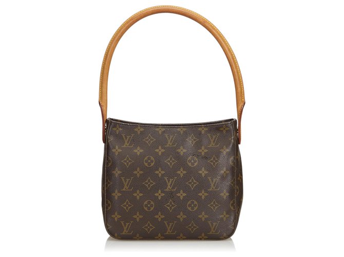 Louis Vuitton Brown Monogram Looping MM Leather Cloth  ref.141931