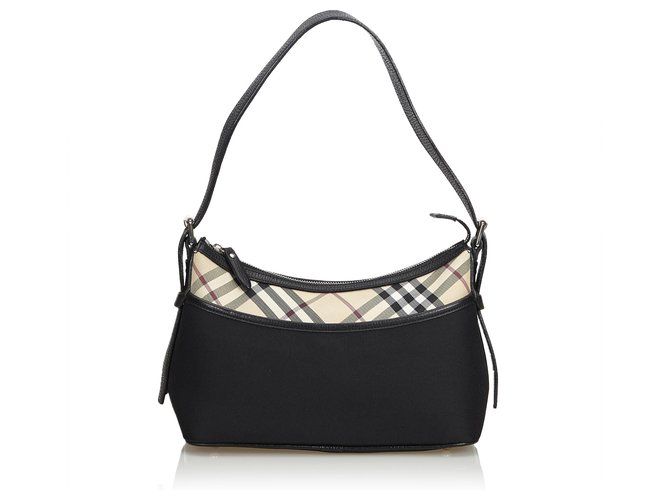 burberry black nova check handbag