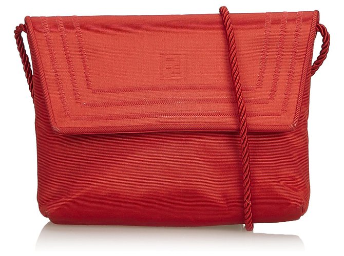 Fendi Red Canvas Crossbody Bag Cloth Cloth  ref.141946
