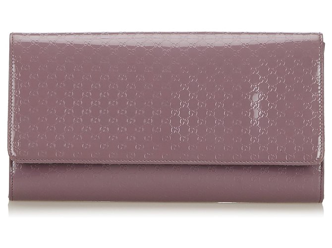 Gucci Purple Microguccissima Broadway Clutch Leather Patent leather  ref.142002