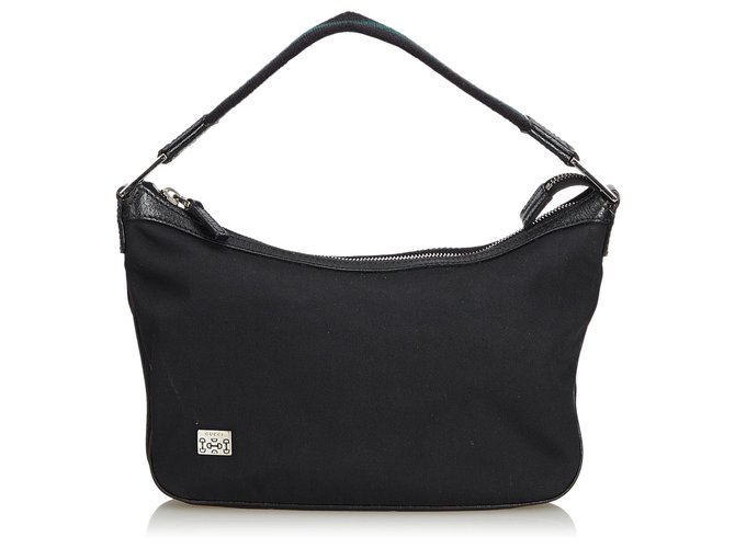 Gucci Black Canvas Handbag Leather Cloth Cloth  ref.142011
