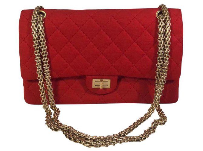 Chanel Reedição 2.55 Vermelho Pano  ref.142039