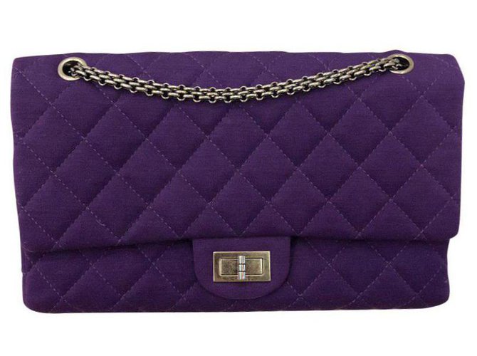 Chanel Reedición 2.55 Púrpura Paño  ref.142043