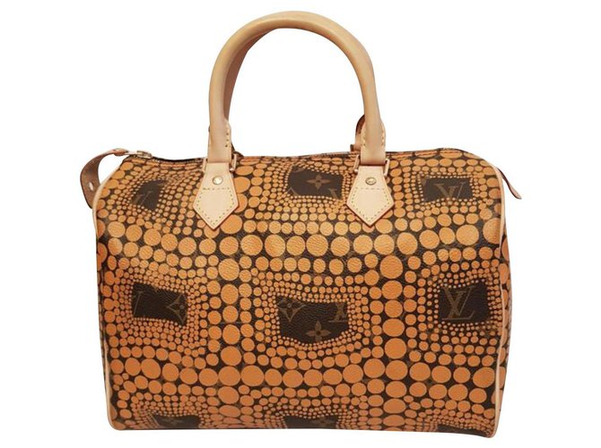 Louis Vuitton - Yayoi Kusama Yellow Monogram Town Speedy 30 - Limited Edition / Collector's item Leather  ref.142054
