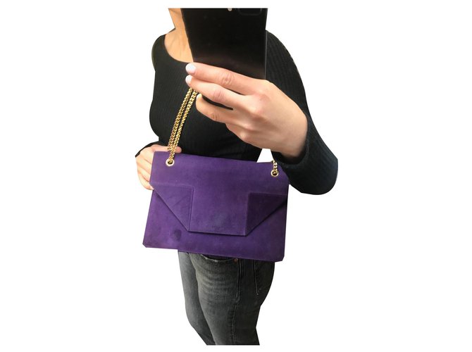 Betty Saint Laurent Handbags Purple Suede  ref.142123