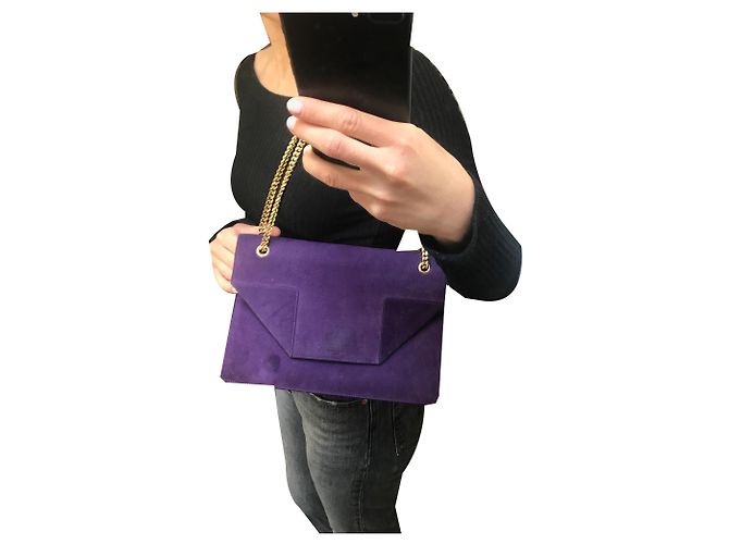 Betty Sac à main Saint Laurent en daim violet