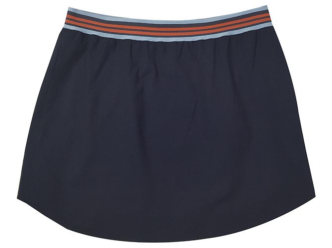 Saia Viktor & Rolf azul marinho de algodão e viscose Tamanho 42 Multicor