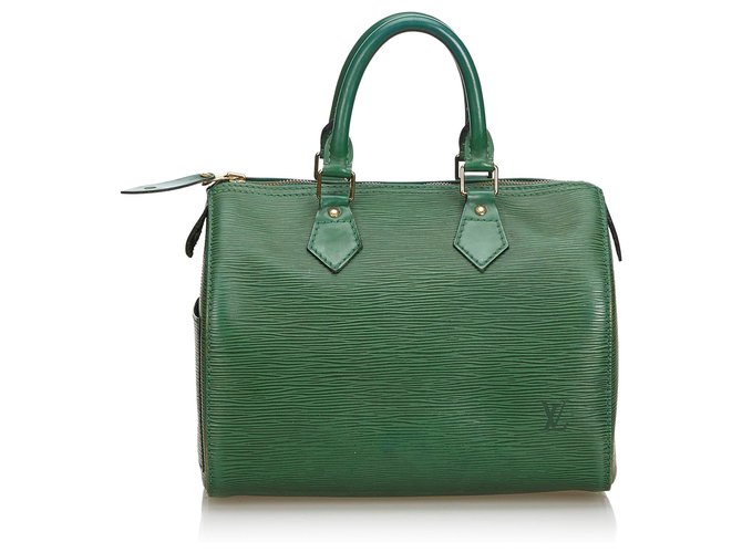 Louis Vuitton Green Epi Speedy 25 Verde Couro  ref.142136
