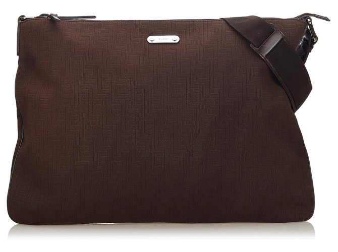 Gucci Brown Cotton Crossbody Bag Dark brown Nylon Cloth  ref.142151