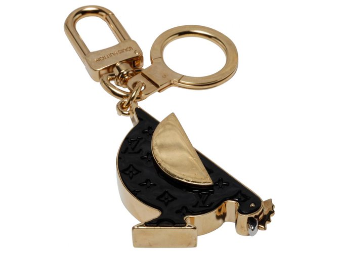 Louis Vuitton LV CHICK KEY HOLDER Black Golden Metal  ref.142194