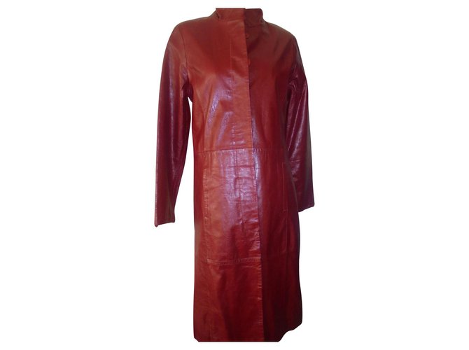 Autre Marque VERY BEAUTIFUL COAT LONG IN RED LEATHER  ref.142219